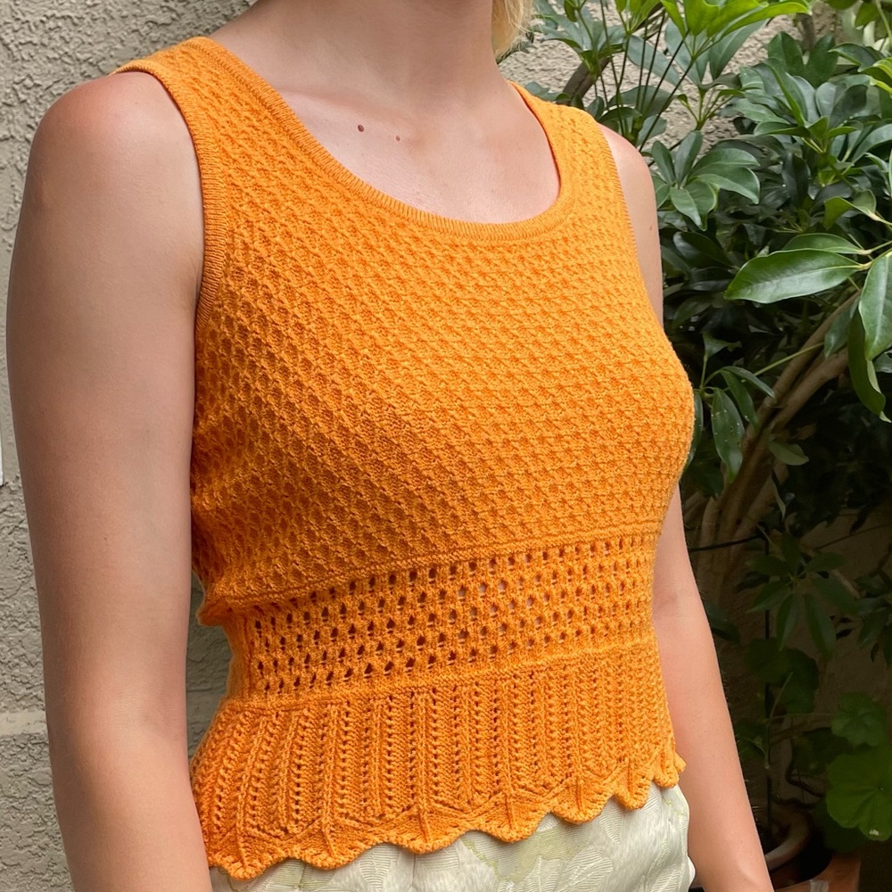 Vintage orange St. John Sport wool blend knitted top